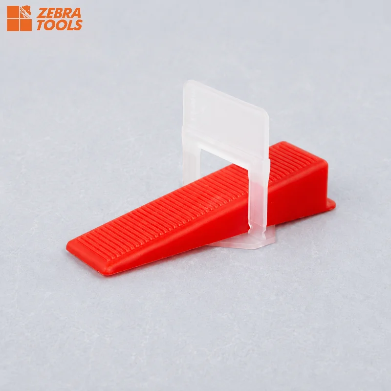 Wedges paired with tile leveling clips — universal compatibility with all clip systems