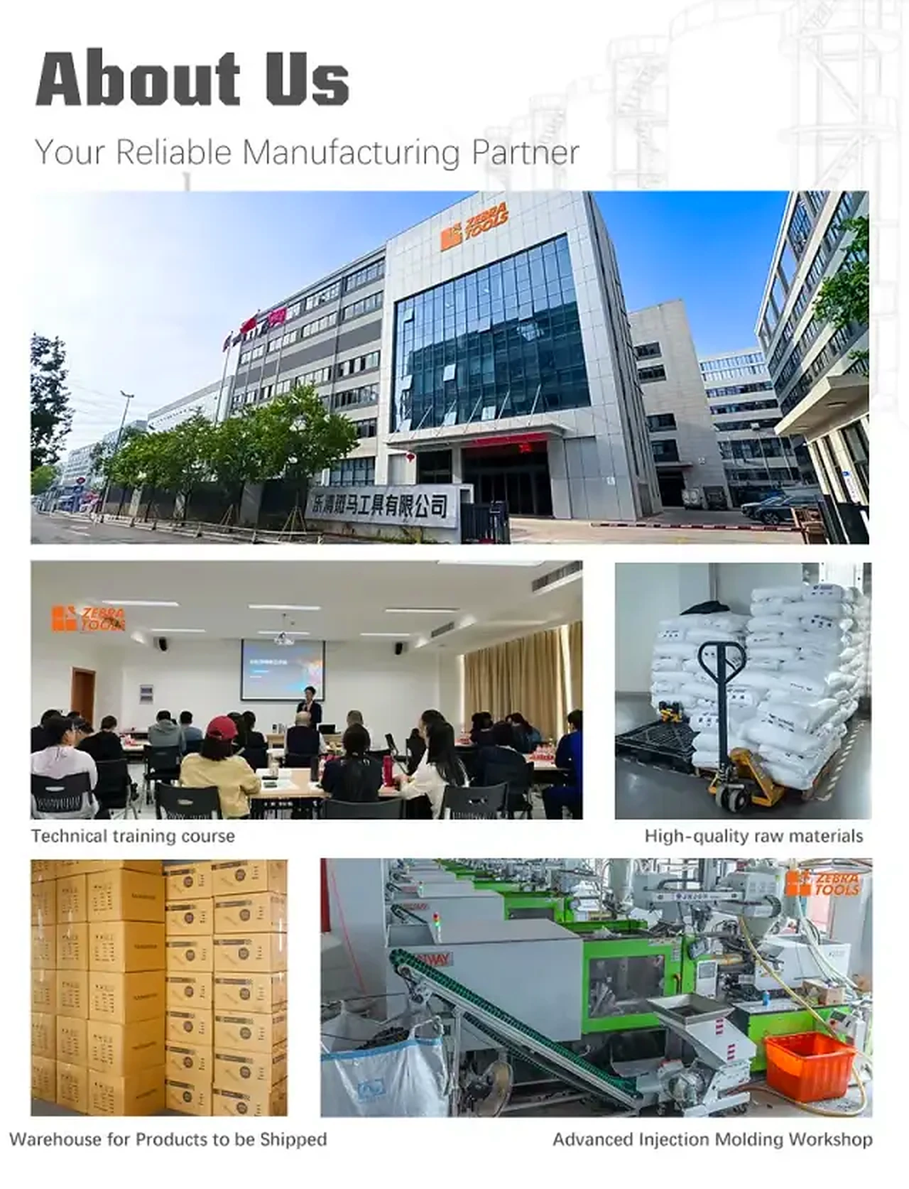 China tile leveling system factory — 2,700+ sqm injection molding workshop in Wenzhou, Zhejiang